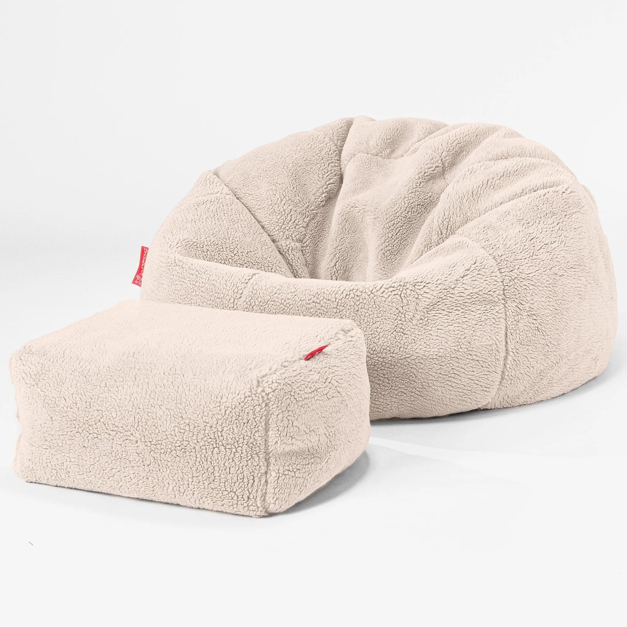 Classic Bean Bag Chair - Teddy Faux Fur Cream