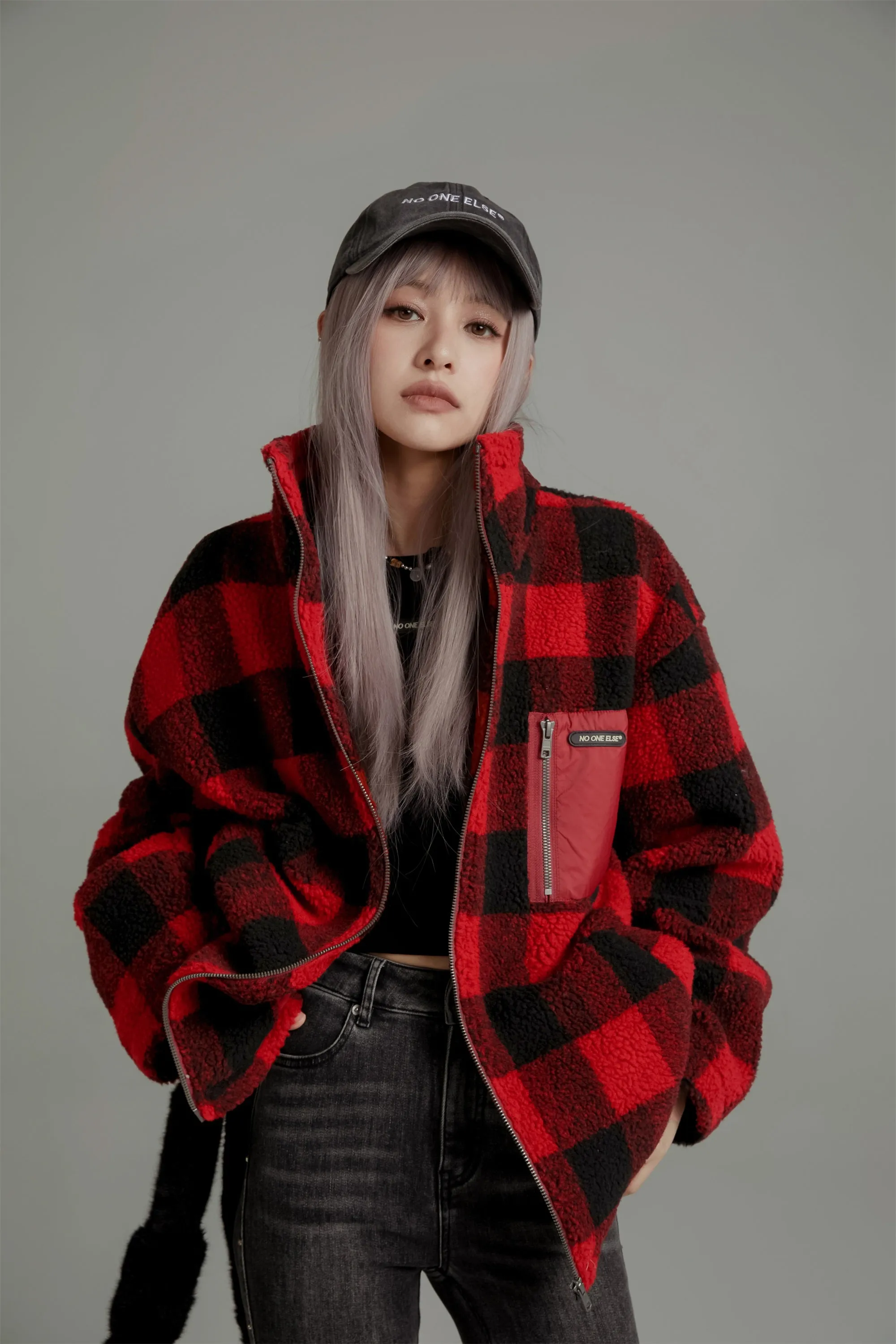 Classic Check Fleece Zip-Up Jacket