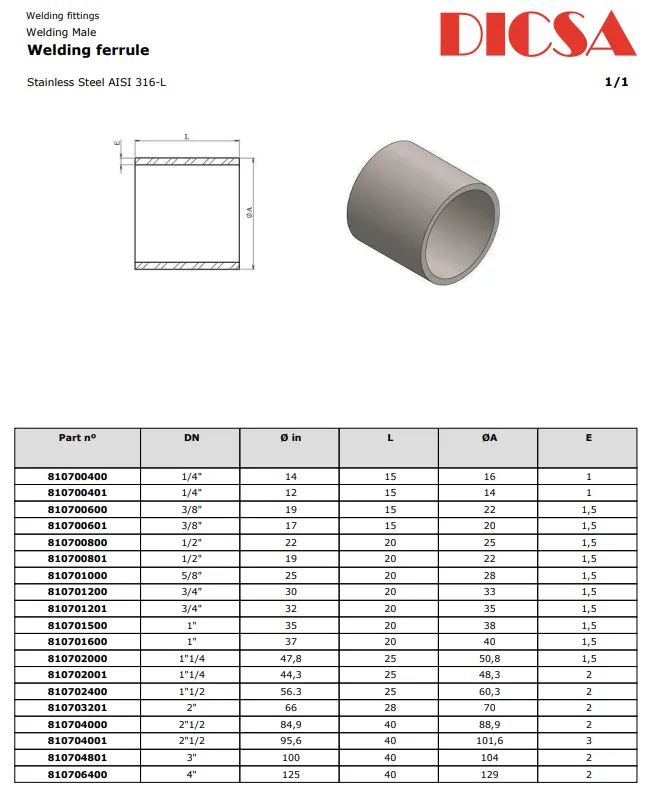 Collar for Welding, COL/WELD | TTA Hydraulics