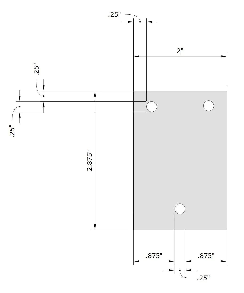 Contemporary Bracket for 2" Tubing