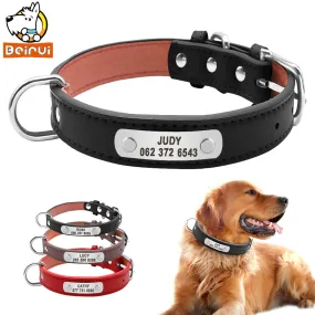 Customized Pet ID Leather Collar