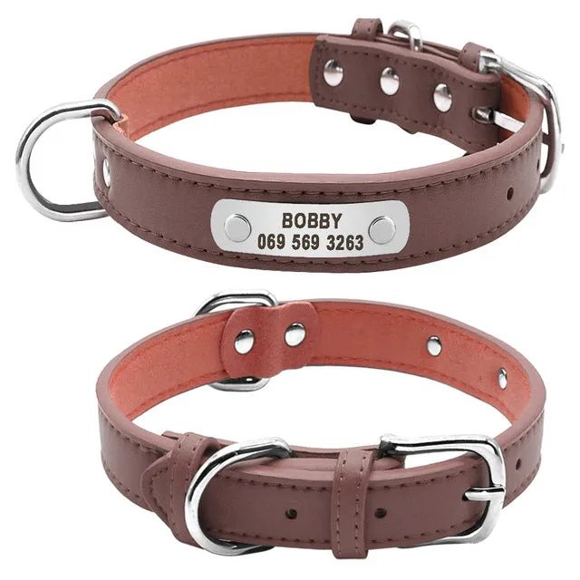 Customized Pet ID Leather Collar