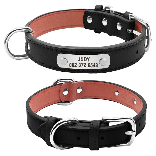 Customized Pet ID Leather Collar