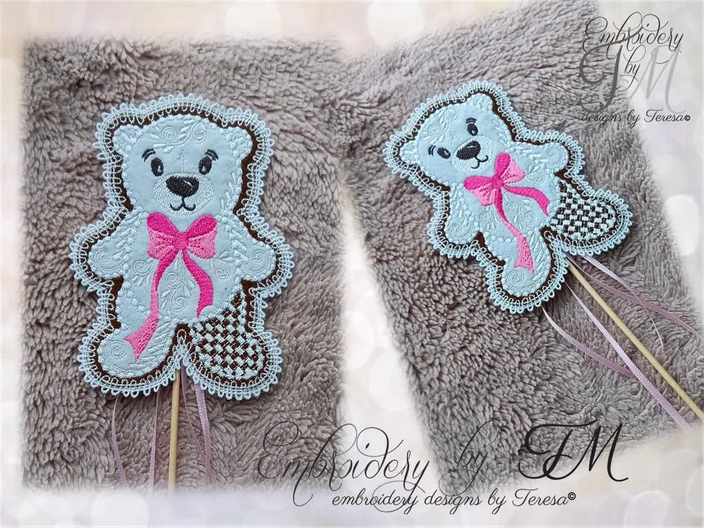 Cute Bear Girl/ 5x7 hoop/two variations