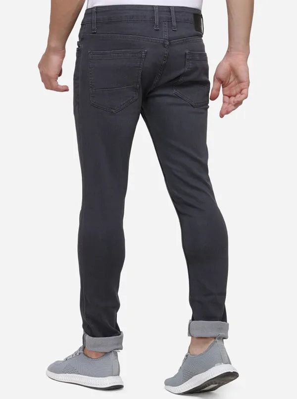 Dark Olive Narrow Fit Solid Jeans | Greenfibre