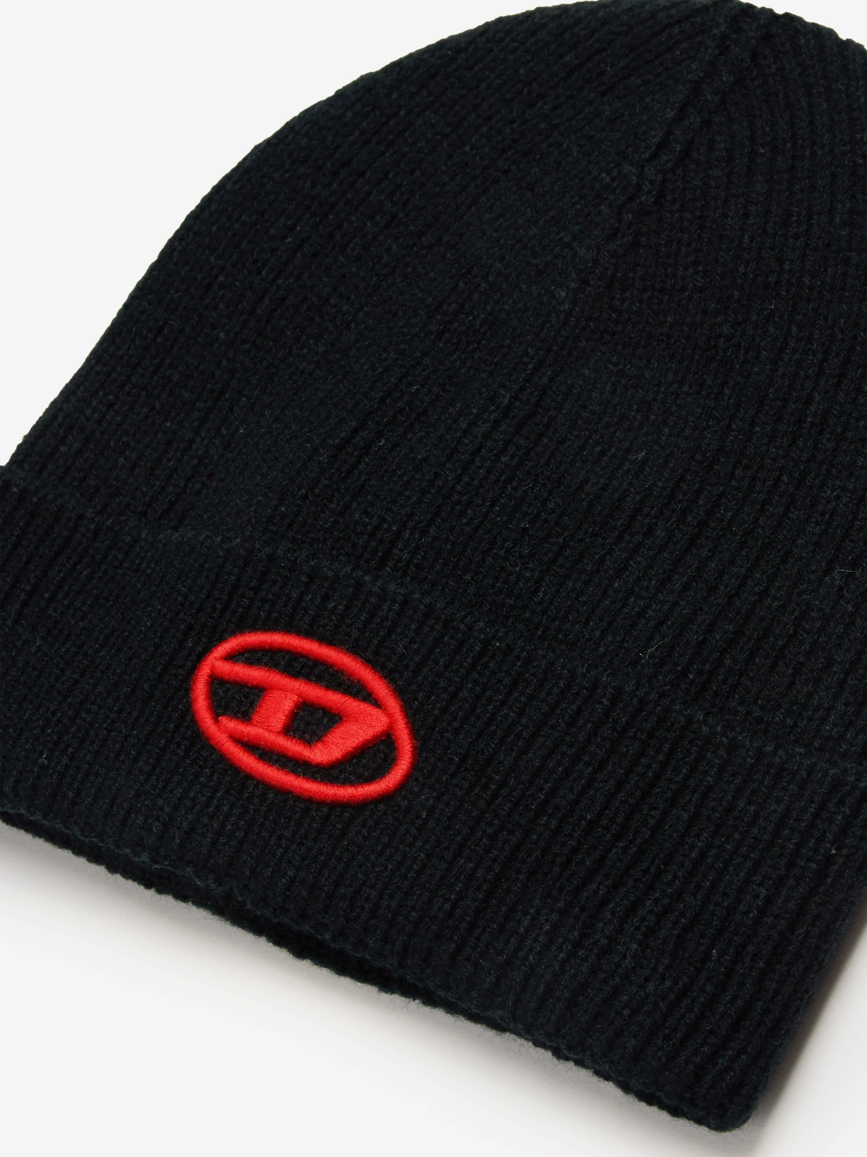 Diesel Kids Logo Beanie Hat in Black