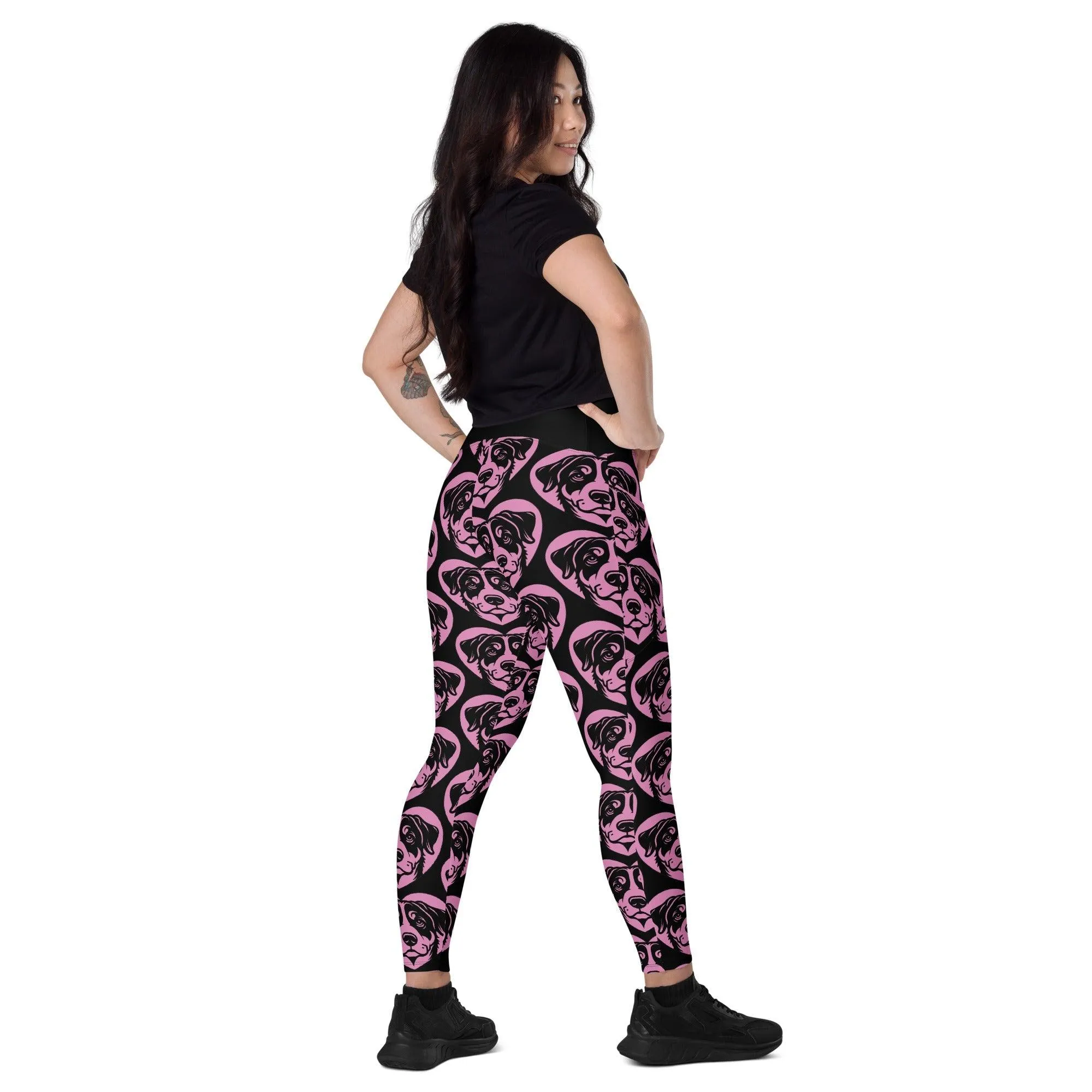 DOG BREED LEGGINGS with pockets - ENTLEBUCHER MOUNTAIN DOG - HERTTAHOUND - pink