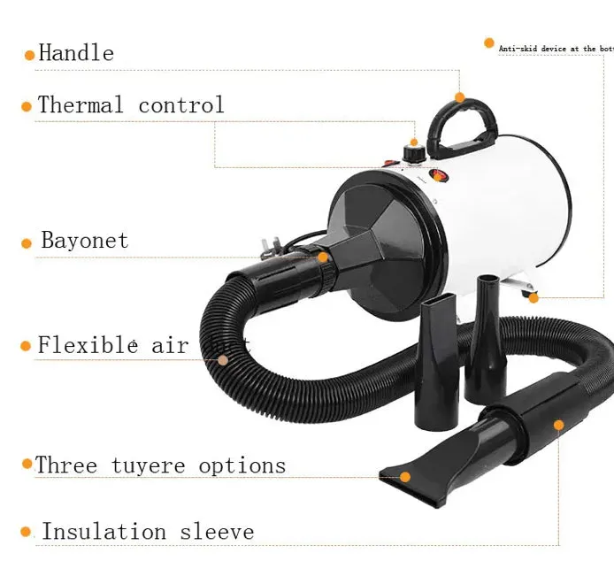 Dog pet grooming dryer blower super dry 3 nozzle attachments