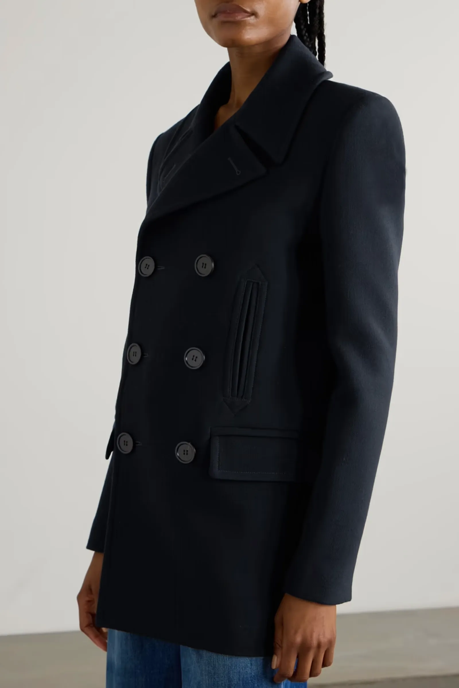 Double-breasted Wool-crepe Coat