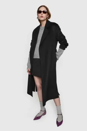 Double Face Wool Belted Wrap Coat