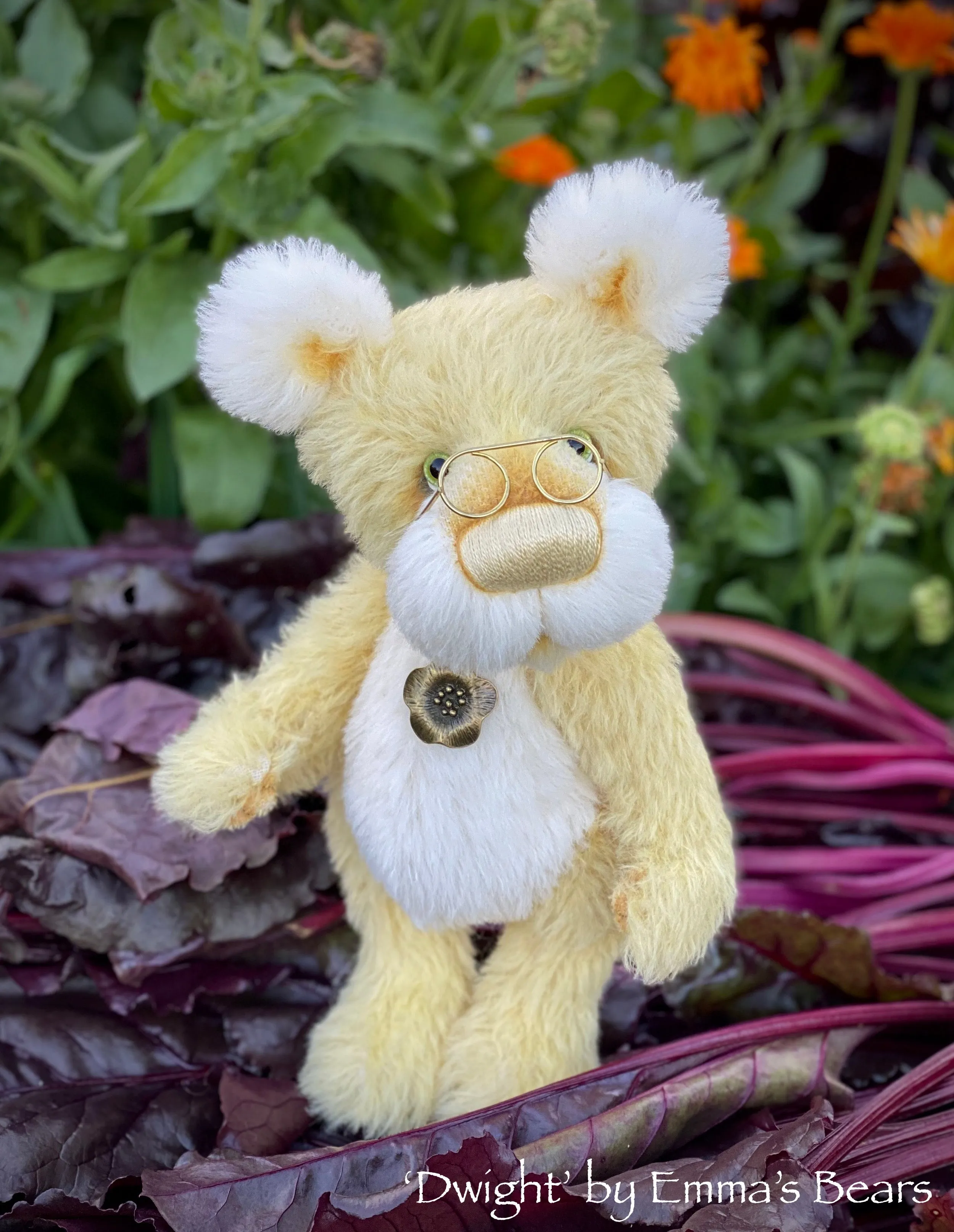 Dwight - 11" Hand Dyed Mohair and Alpaca Artist Bear by Emma's Bears - OOAK