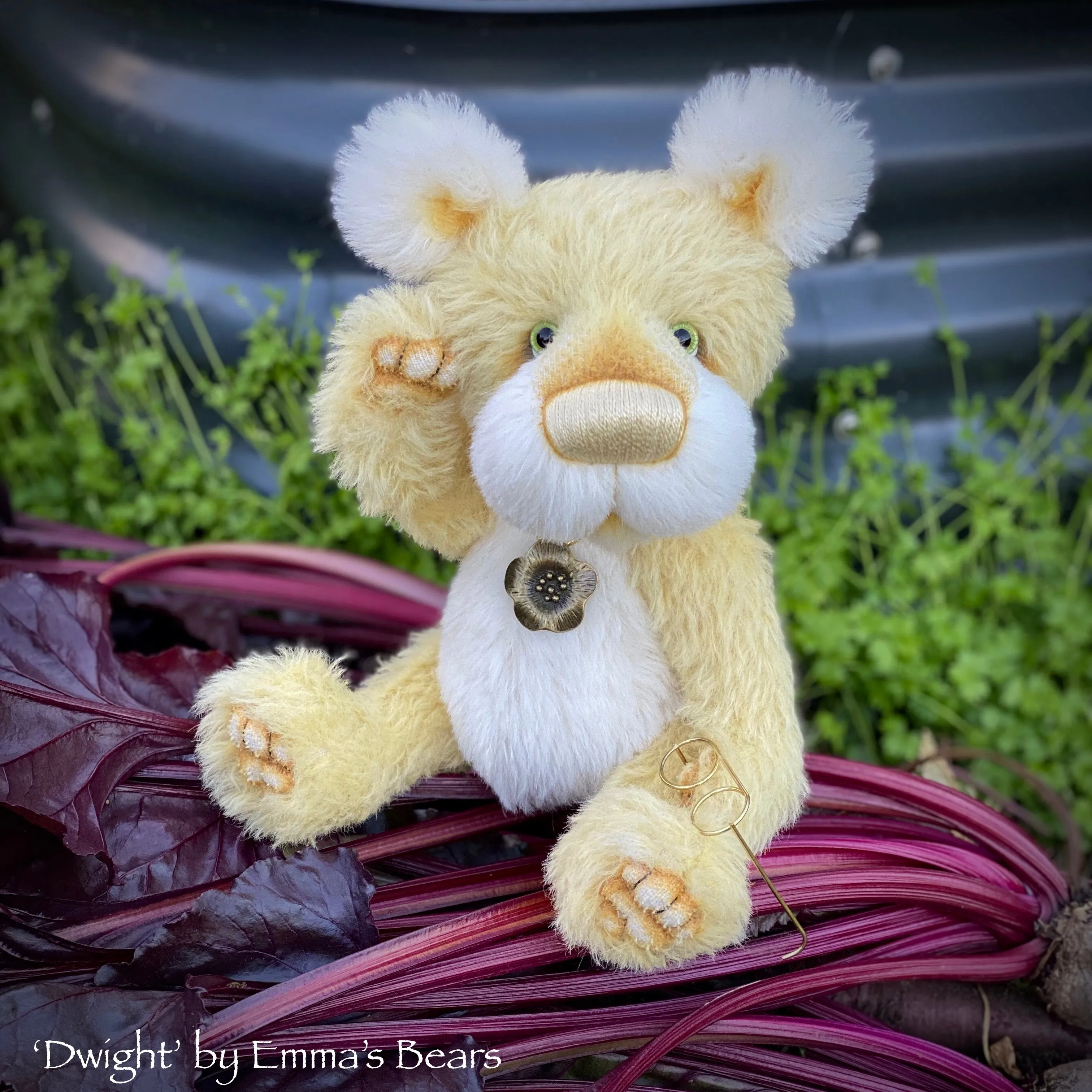 Dwight - 11" Hand Dyed Mohair and Alpaca Artist Bear by Emma's Bears - OOAK