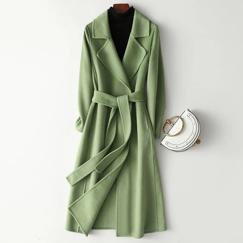 Elisie Woolen Belted Maxi Coats - 6 Colors