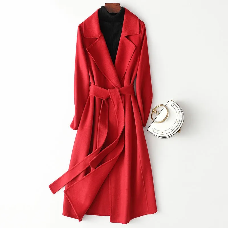 Elisie Woolen Belted Maxi Coats - 6 Colors