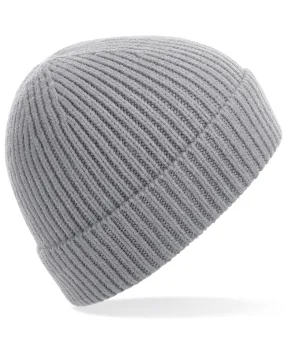 Engineered knit ribbed beanie | Light Grey