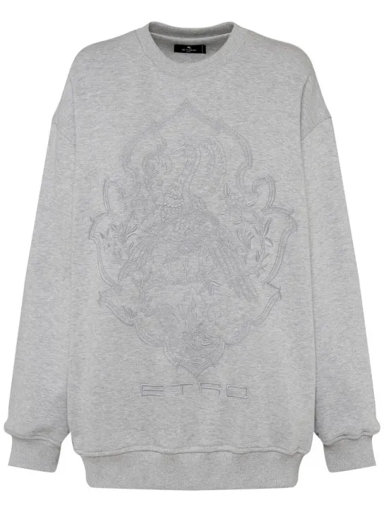 Etro   Embroidered logo jersey sweatshirt 