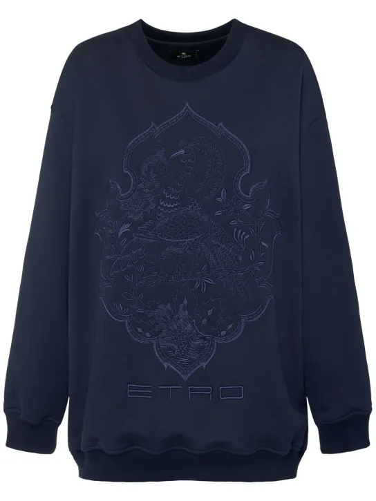 Etro   Embroidered logo jersey sweatshirt 