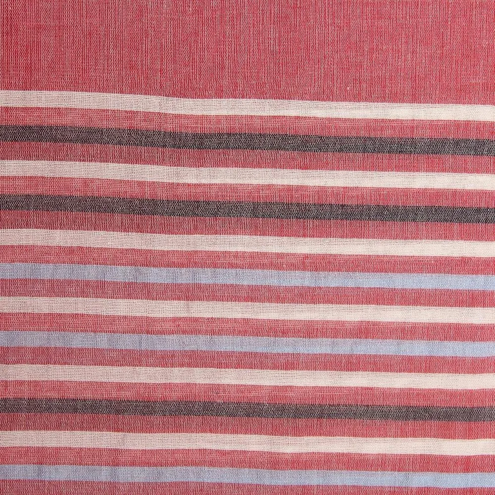 FabSeasons Large Size Striped Cotton Rayon Red Scarf