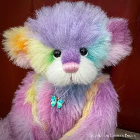 Farasha - 12" Hand Dyed Rainbow Alpaca Artist Bear by Emma's Bears - OOAK