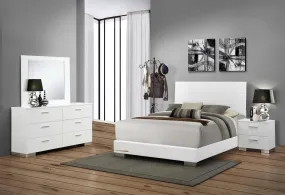 Felicity 4-piece Eastern King Bedroom Set Glossy White