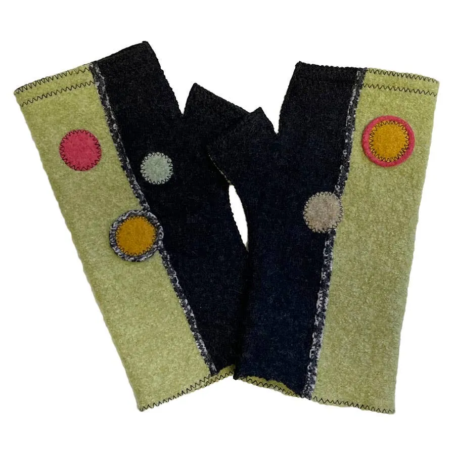 FG053 Green Dot Fingerless Gloves