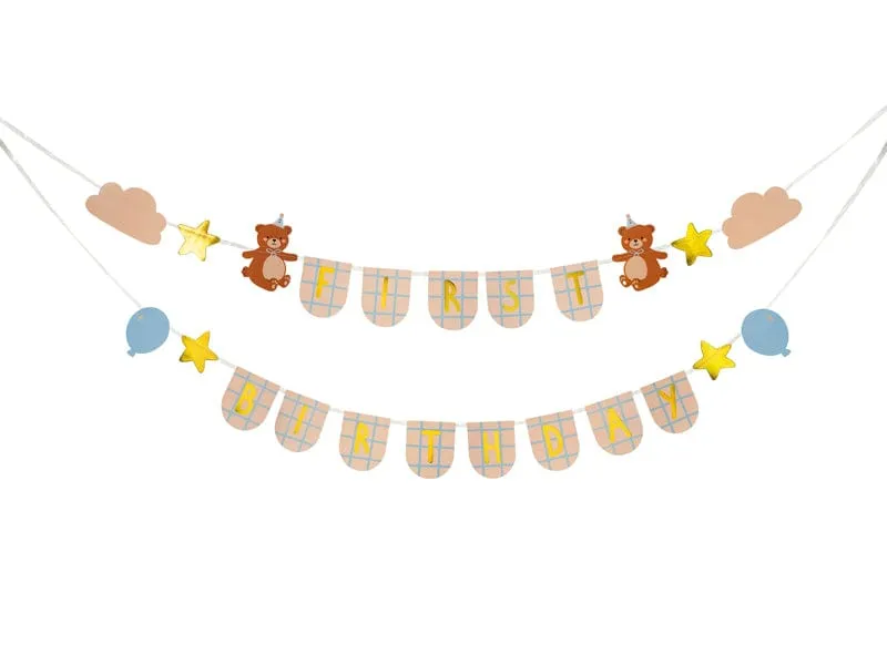 First Birthday Teddy Bear Party Bunting