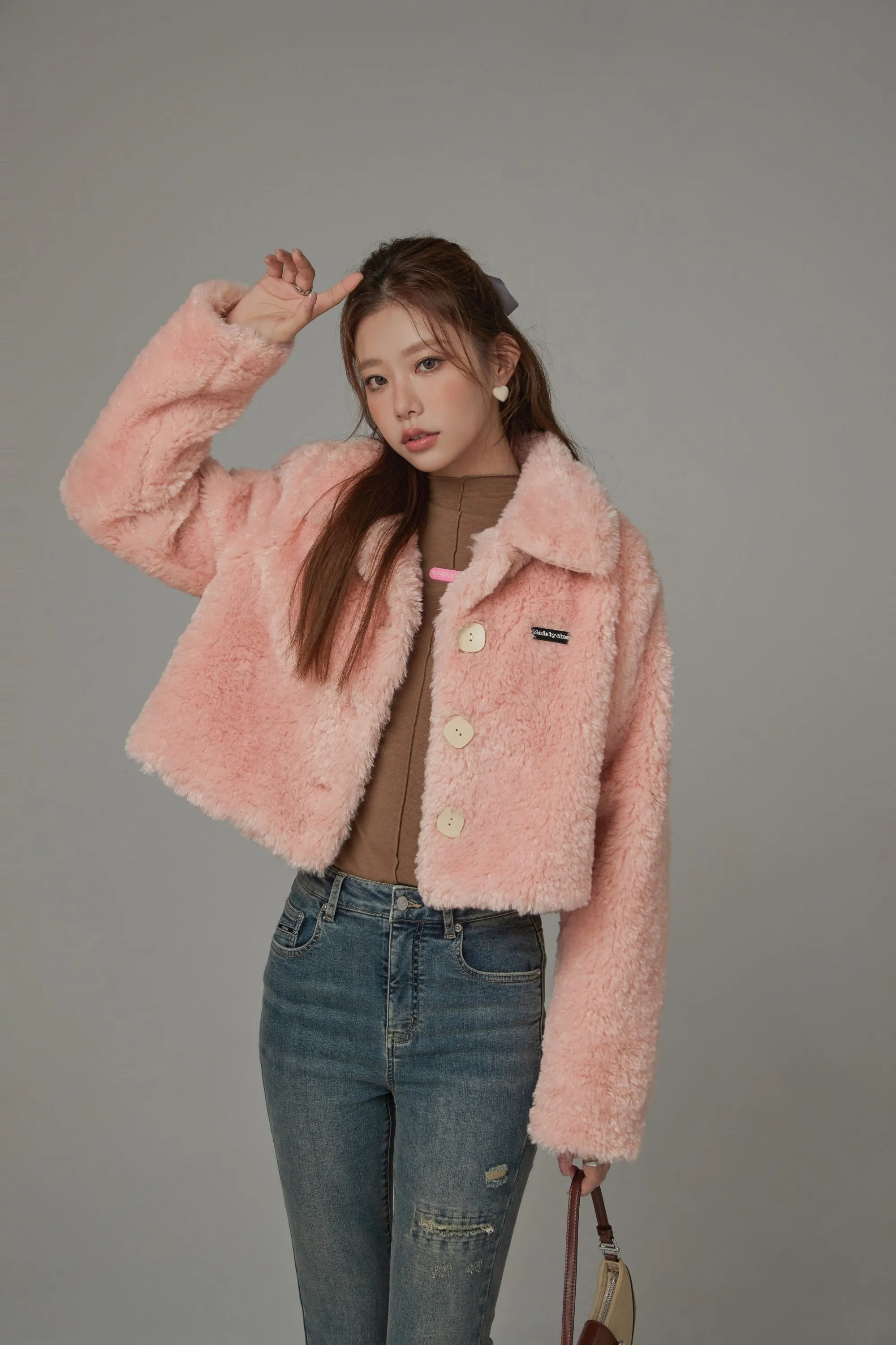 Fleece Collar Button Jacket