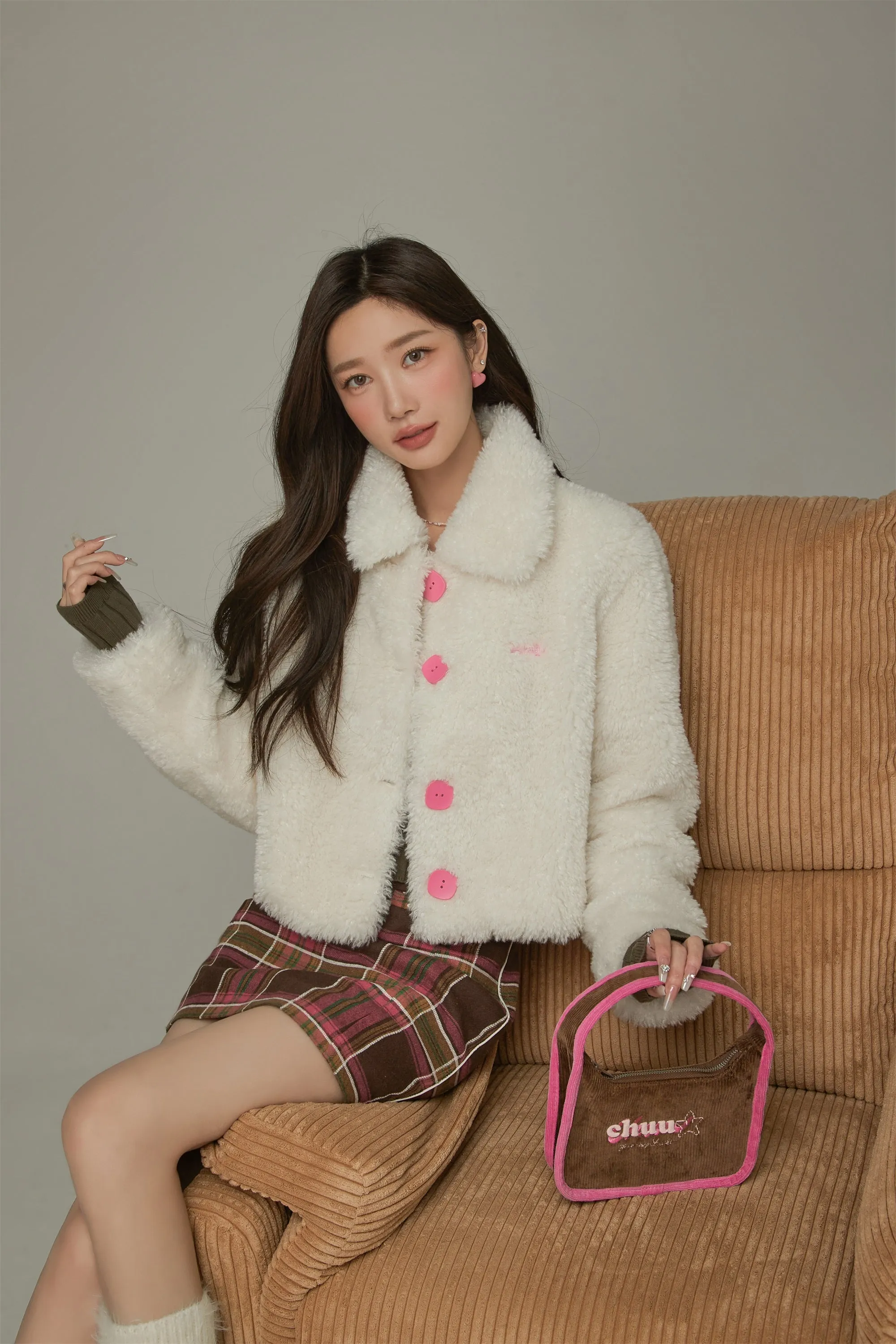 Fleece Collar Button Jacket