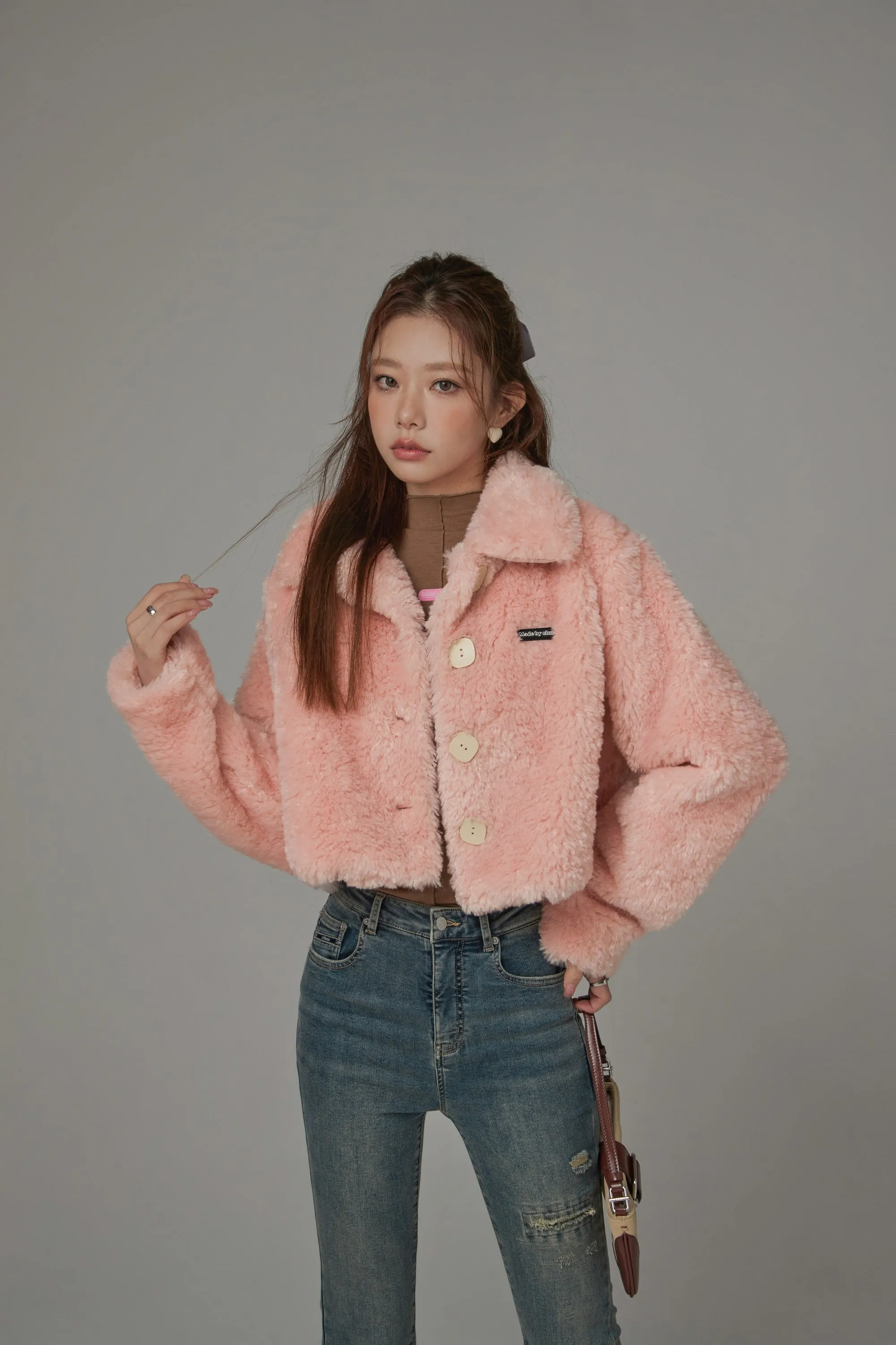 Fleece Collar Button Jacket