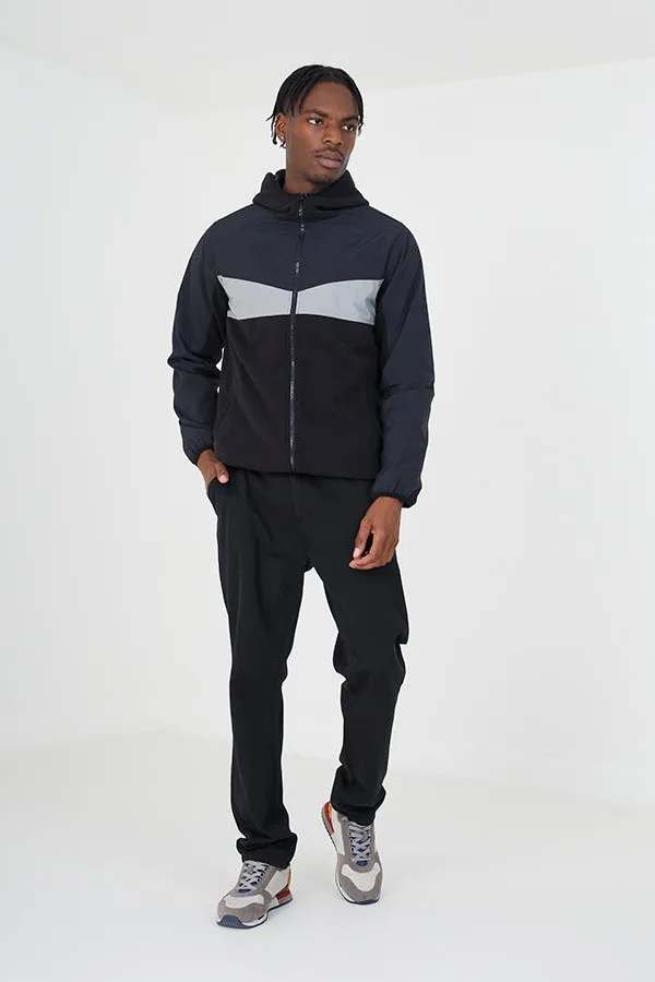 FLEECE / POLY MIX JACKET WITH CONTRAST PANELS