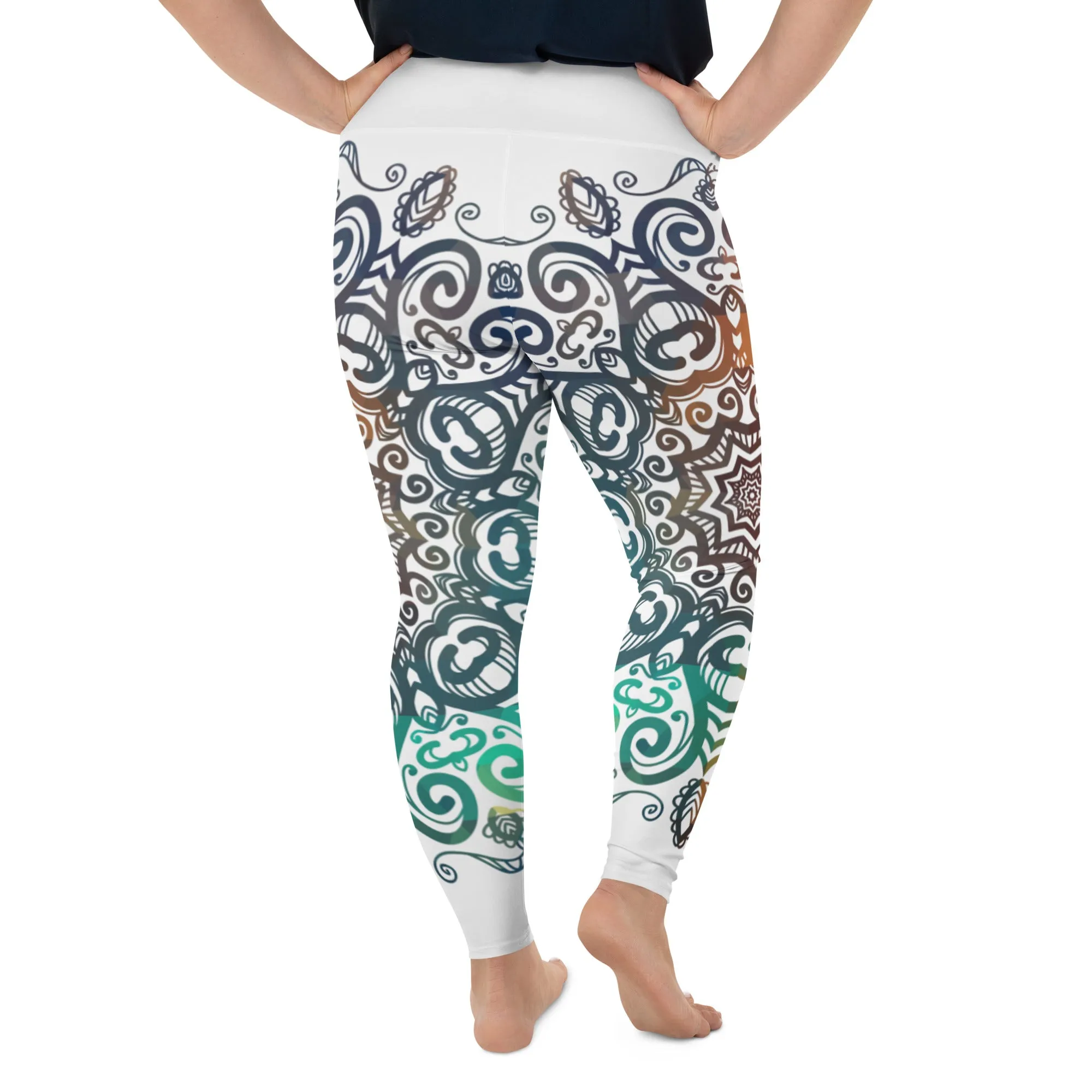 Floral Ornament Plus Size Leggings