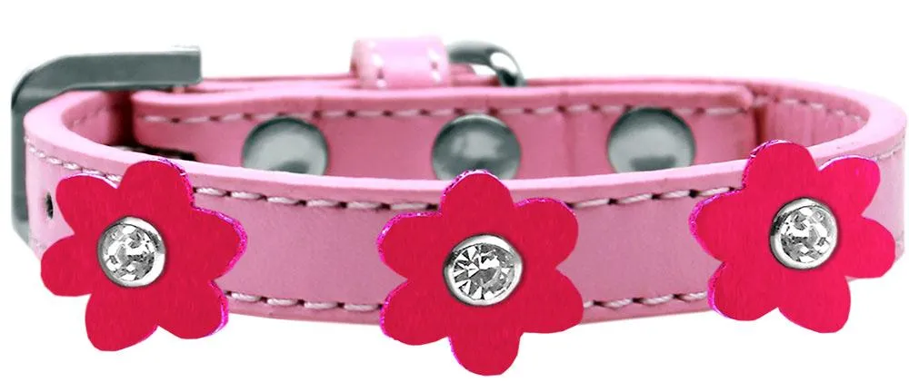 Flower Premium Collar Light Pink With Bright Pink Flowers Size 18