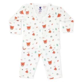 Full sleeve Jabla Pyjama Set 100%Cotton Muslin -Hello Teddy