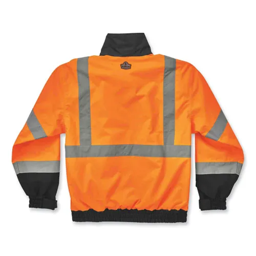 Glowear 8379 Class 3 Hi-vis Fleece Lined Bomber Jacket, Orange, X-large, Ships In 1-3 Business Days