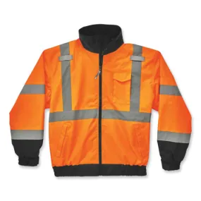 Glowear 8379 Class 3 Hi-vis Fleece Lined Bomber Jacket, Orange, X-large, Ships In 1-3 Business Days