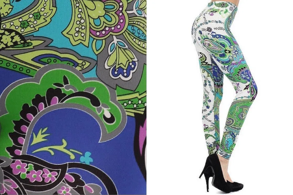 Green Paisley Comfort Leggings