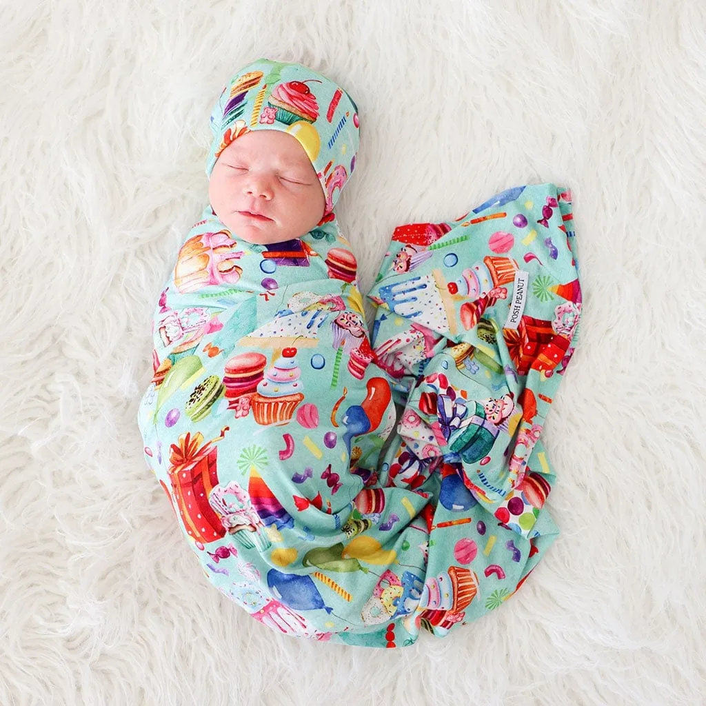 Happy Birthday Swaddle Beanie Set