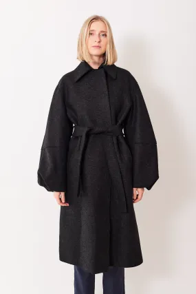 Harris Wharf Pressed Wool Puff Sleeved Coat