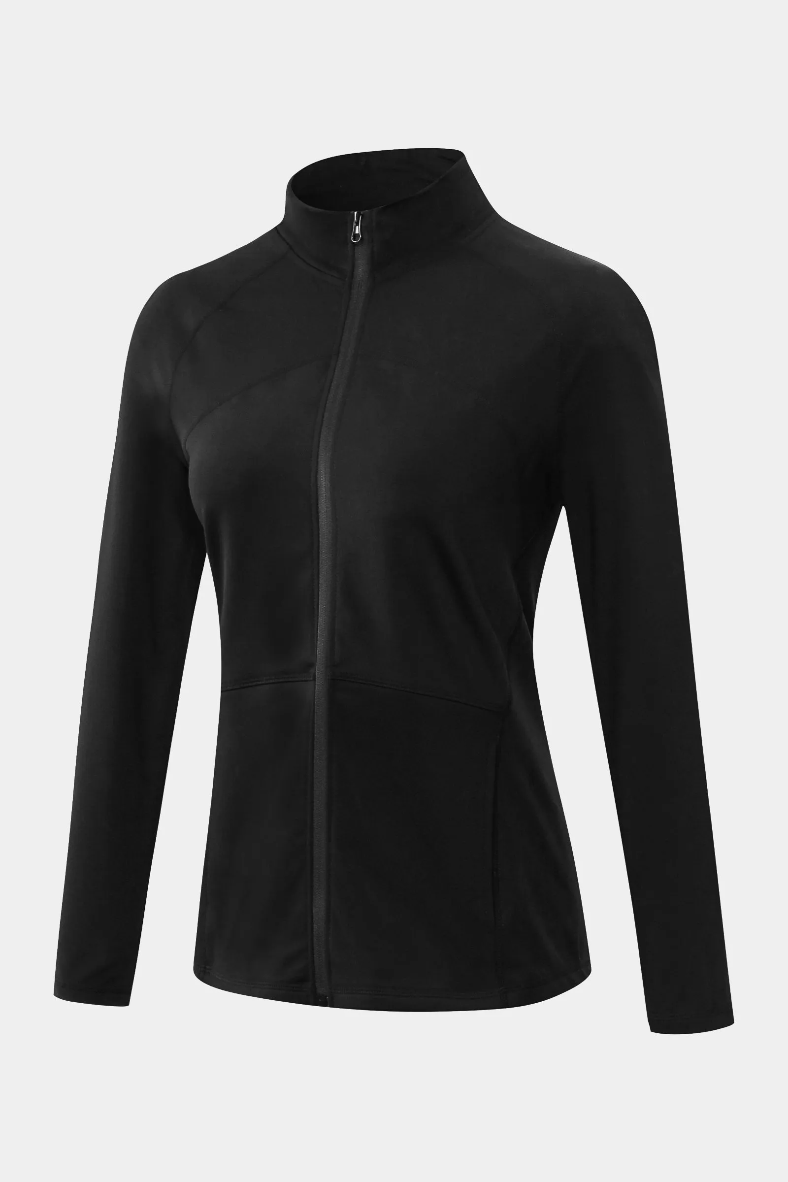 High Collar Full Zip Fleece Lined Track Jacket