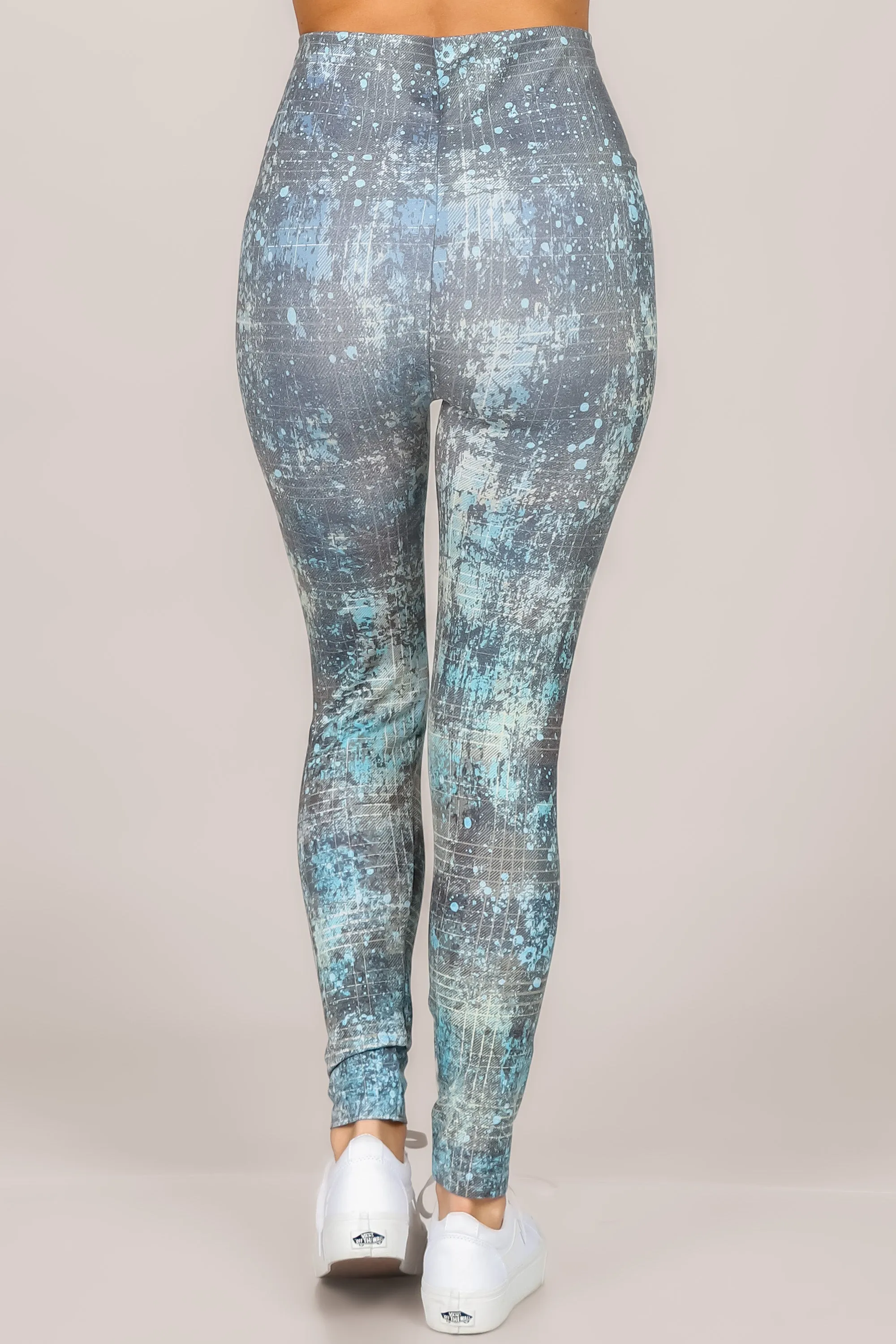 High Waist Blue Dye Stained Legging