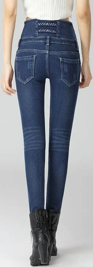 High-Waist Embellished Skinny Jeans