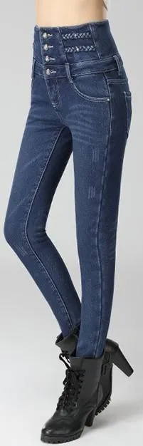 High-Waist Embellished Skinny Jeans