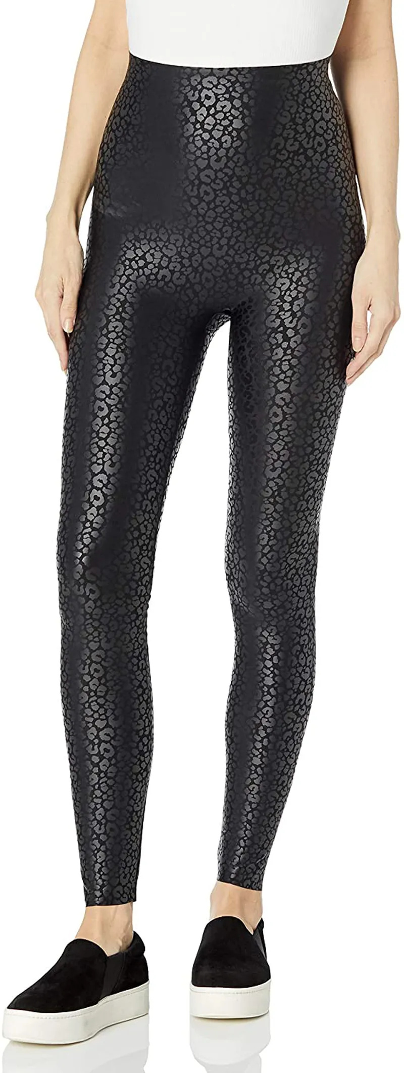 HUE Women's Faux Leather Sleek Effect High Waist Legging