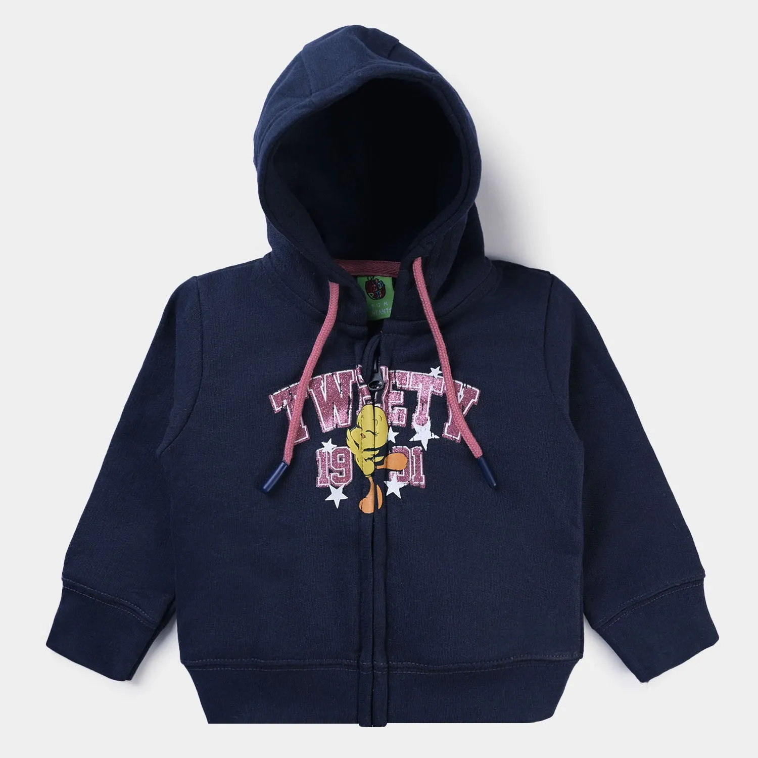 Infant Girls Fleece Knitted Jacket -NAVY