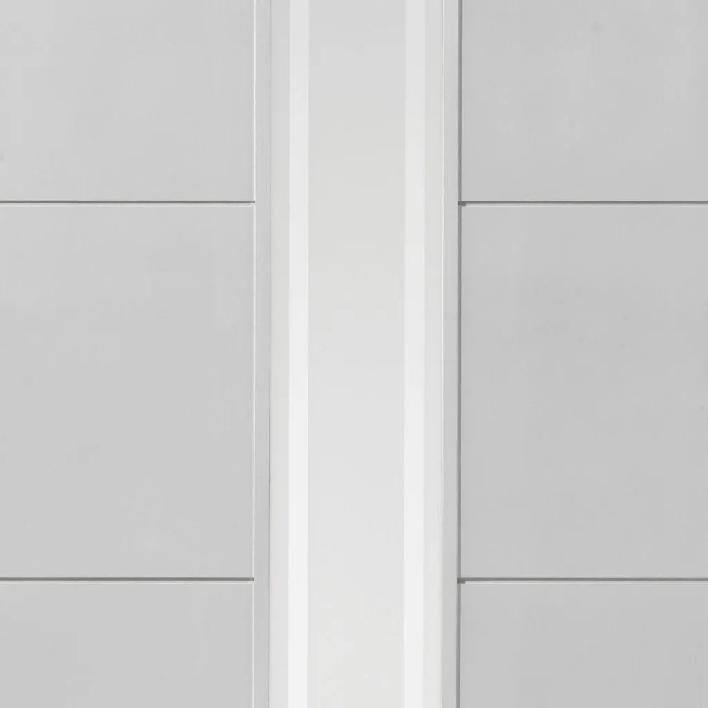 J B Kind White Contemporary Dominion Primed Flush Internal Door - Etched Glass