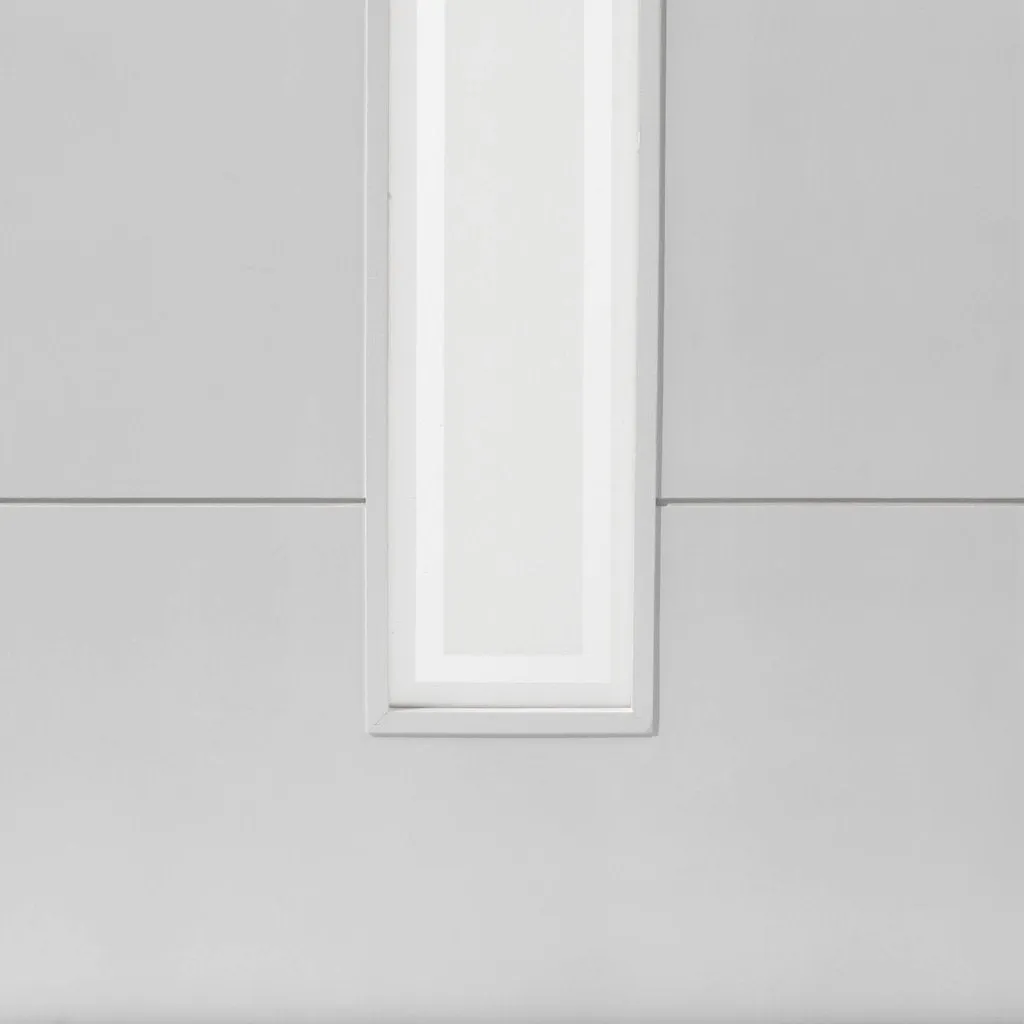 J B Kind White Contemporary Dominion Primed Flush Internal Door - Etched Glass