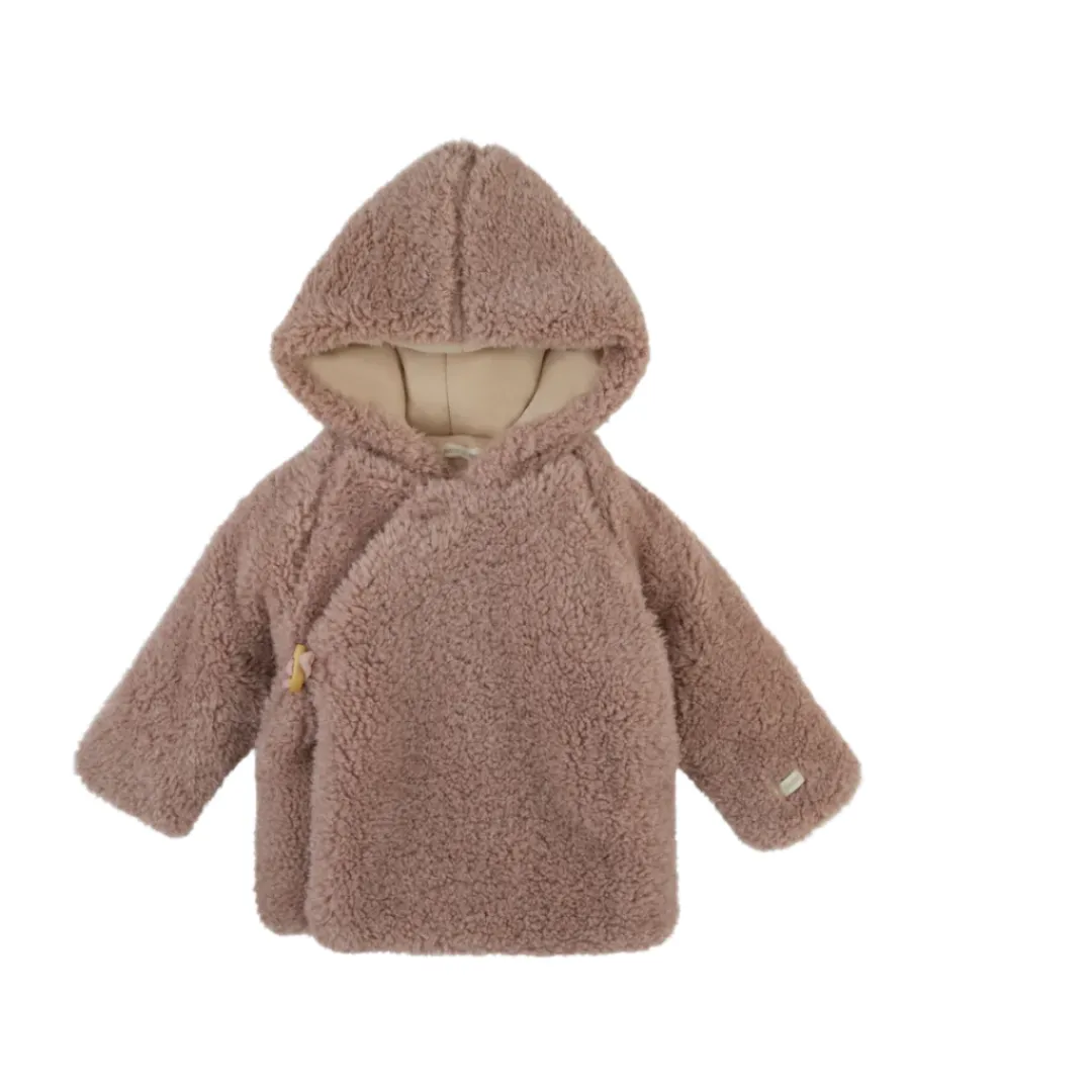 jacket sherpa with bonnet - mauve