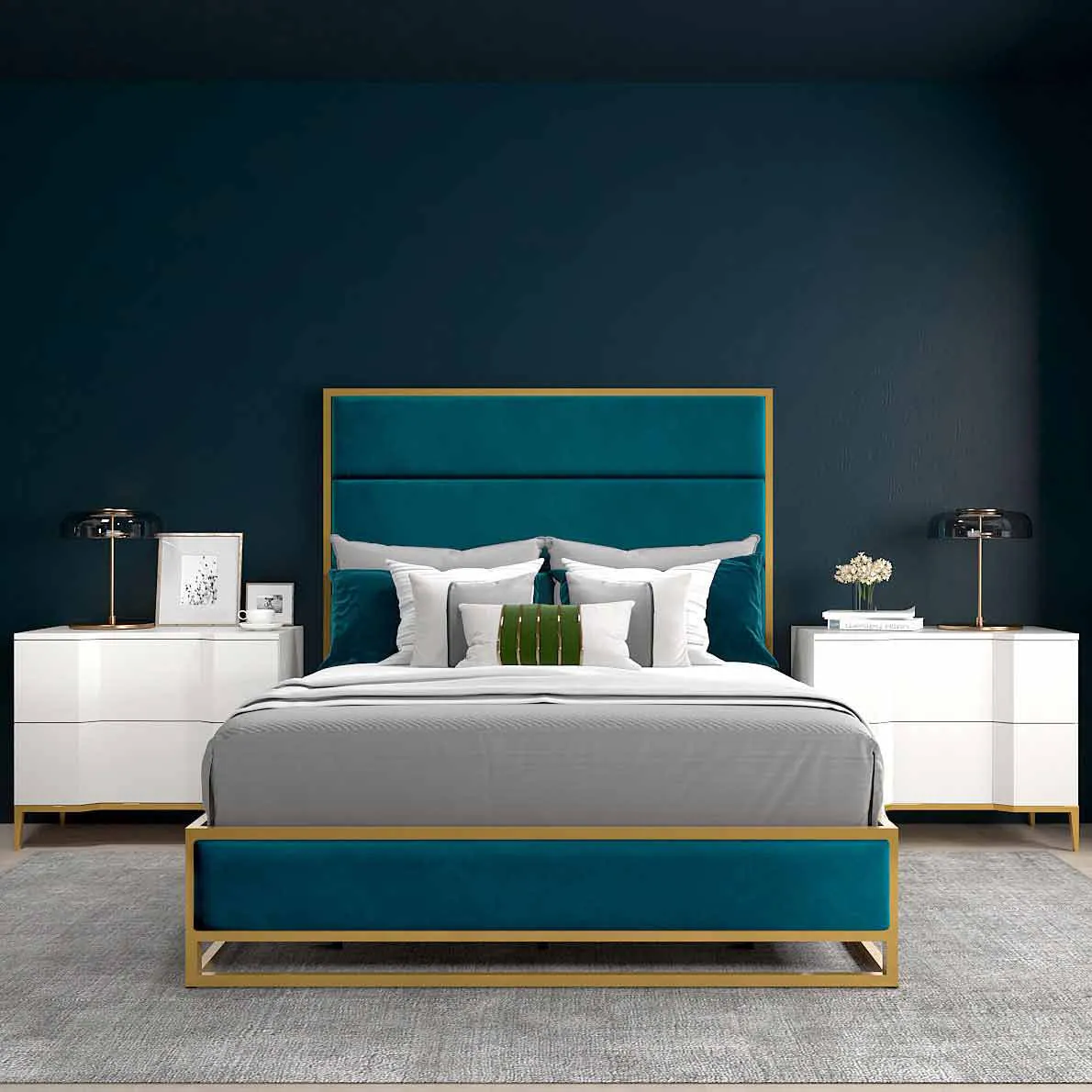 Khloe Upholstered Iron Headboard with Upholstered Surround by Wesley Allen