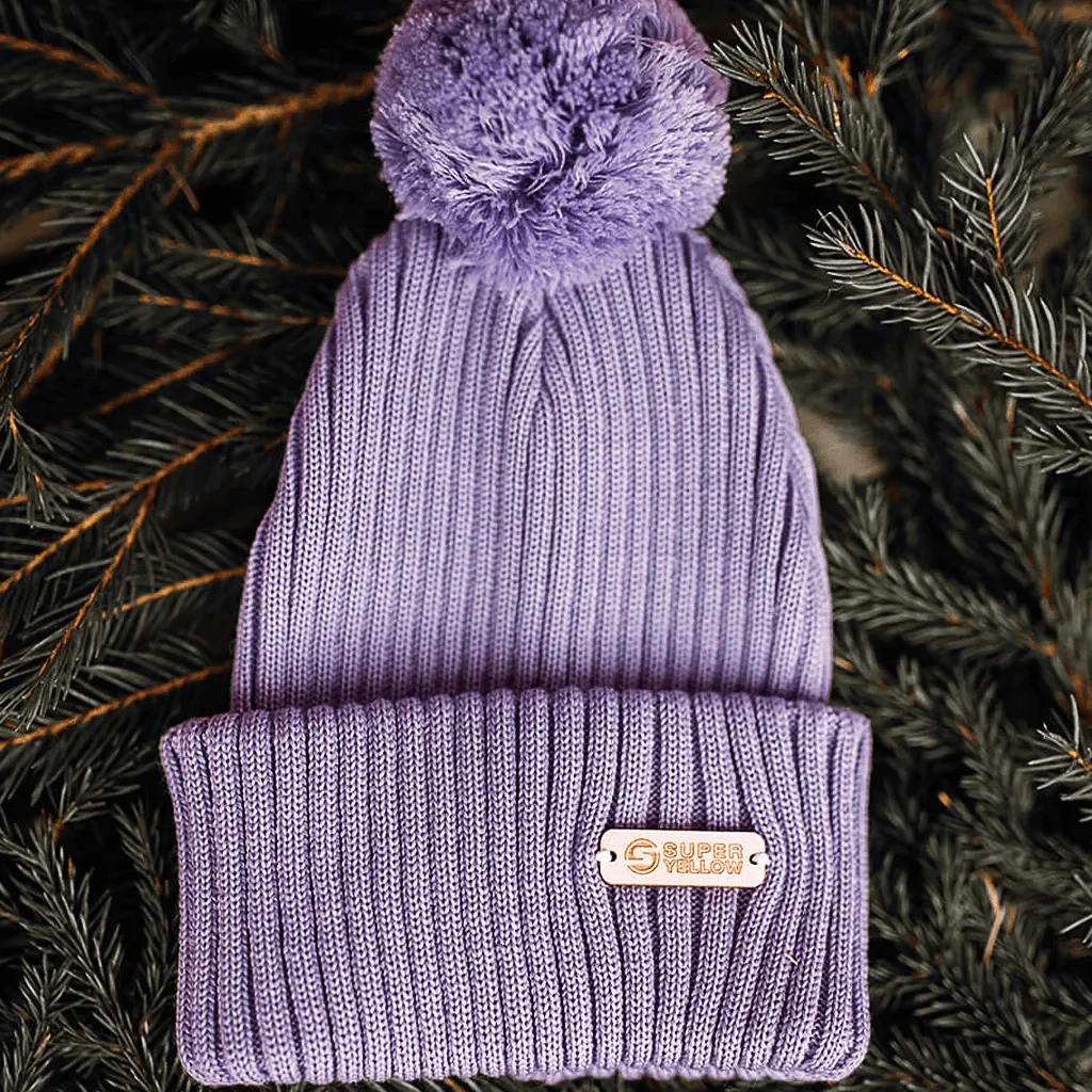 Kide Merino Wool Pompom Beanie