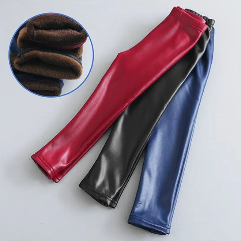 Kids Thick Velvet Leggings Pants Children's Warm Trousers